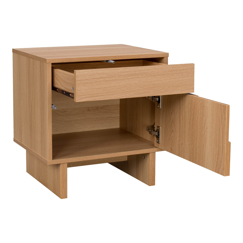 Нощно шкафче Jenfia от MDF в естествен цвят 48x39x50.5 см - Image 3