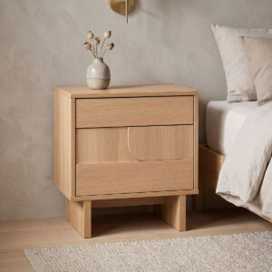 Нощно шкафче Jenfia от MDF в естествен цвят 48x39x50.5 см