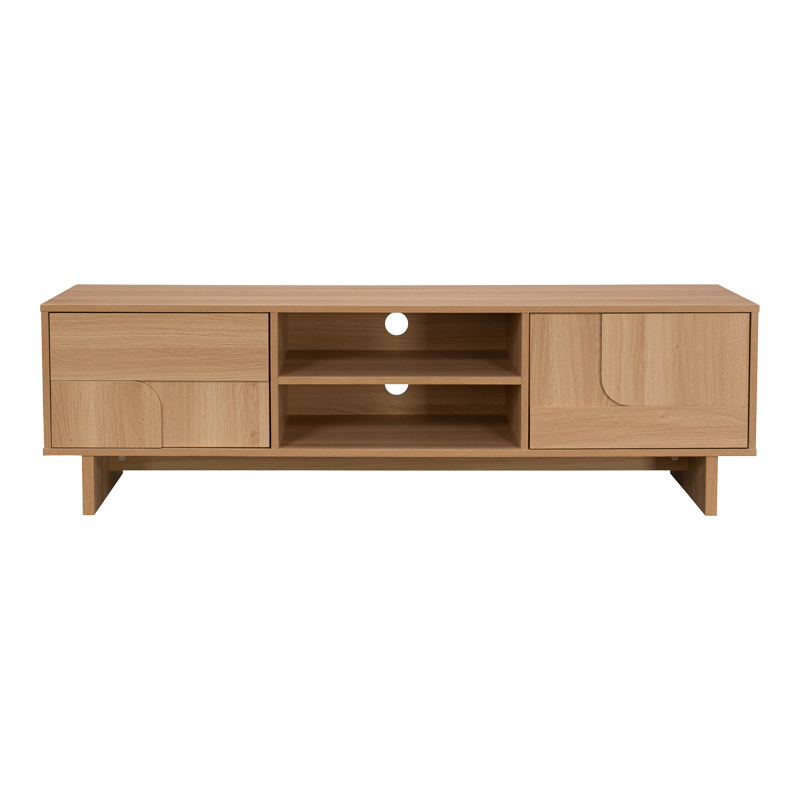 ТВ шкаф Jenfia от MDF в естествен цвят 150x39x45.5 см - Image 4