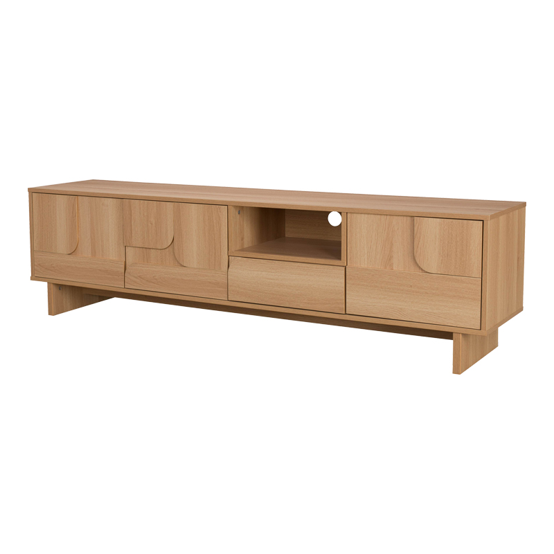 ТВ шкаф Jenfia от MDF в естествен цвят 180x39x45.5 см - Image 2