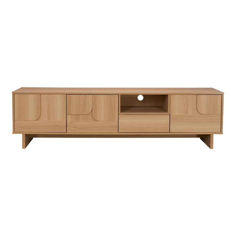ТВ шкаф Jenfia от MDF в естествен цвят 180x39x45.5 см - Image 4