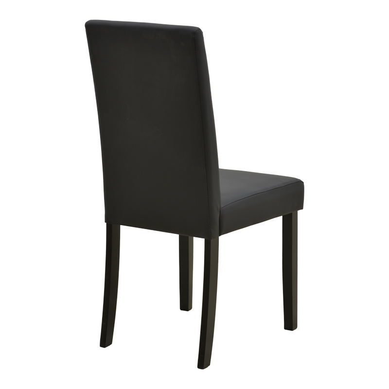 Стол Zeben черен, PU, с черен крак от каучуково дърво, 43.5x55.5x93.5 см - Image 2