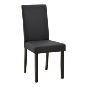 Стол Zeben черен, PU, с черен крак от каучуково дърво, 43.5x55.5x93.5 см