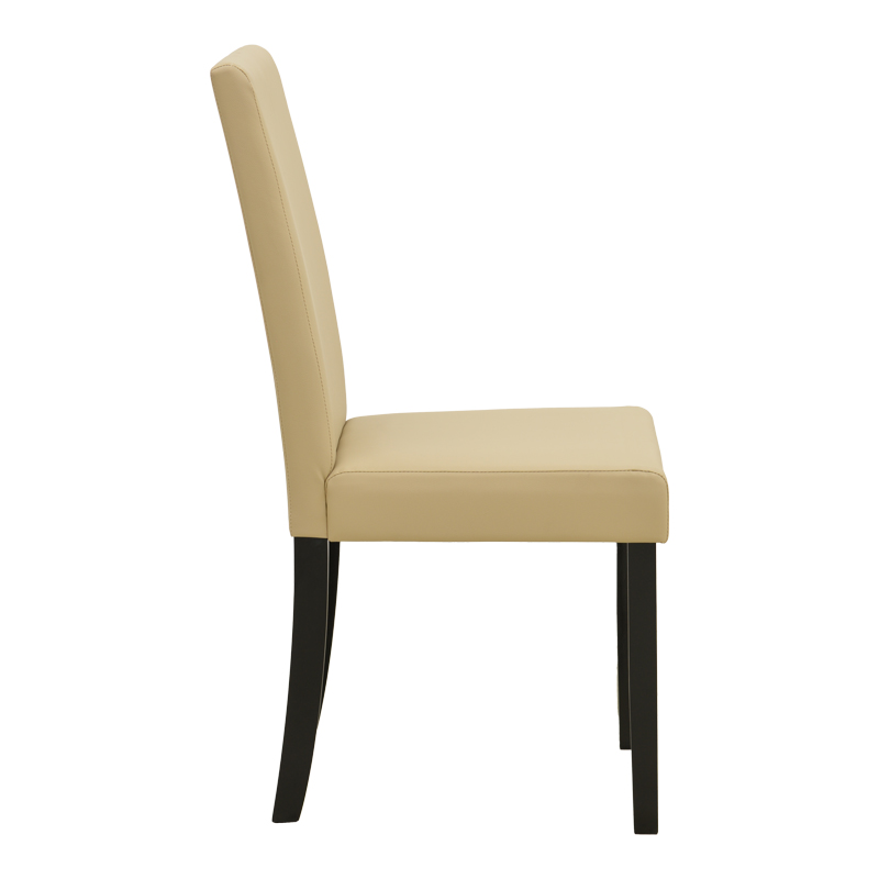 Стол Zeben екрю, PU, с черен крак от каучуково дърво, 43.5x55.5x93.5 см - Image 3