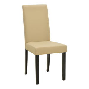Стол Zeben екрю, PU, с черен крак от каучуково дърво, 43.5x55.5x93.5 см