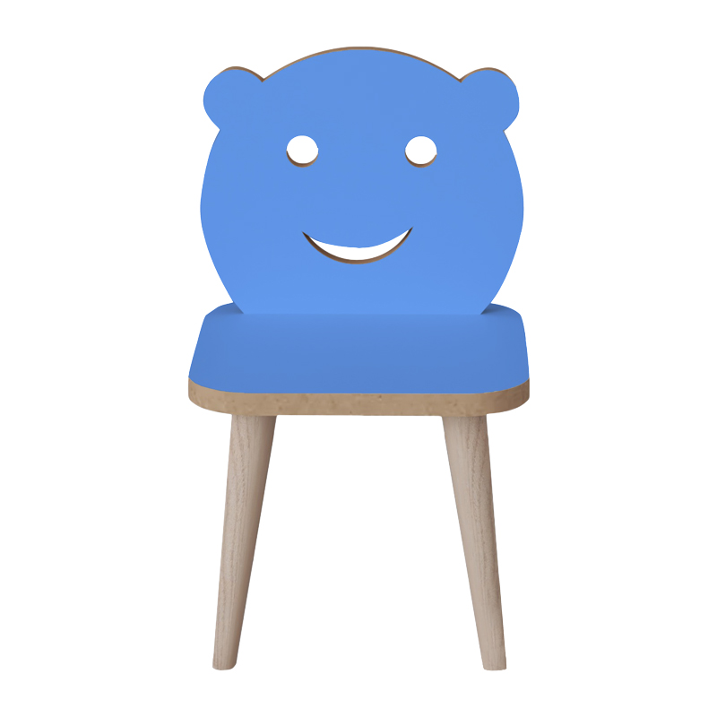 Детски стол Jerry син с естествен цвят 30x30x52см - Image 3