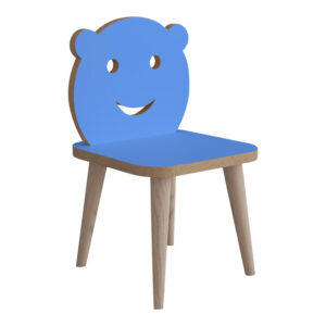 Детски стол Jerry син с естествен цвят 30x30x52см