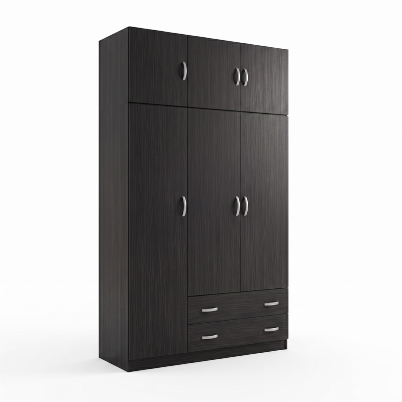 Трикрилен гардероб с таванско помещение Alvia венге 150x51x240см - Image 3