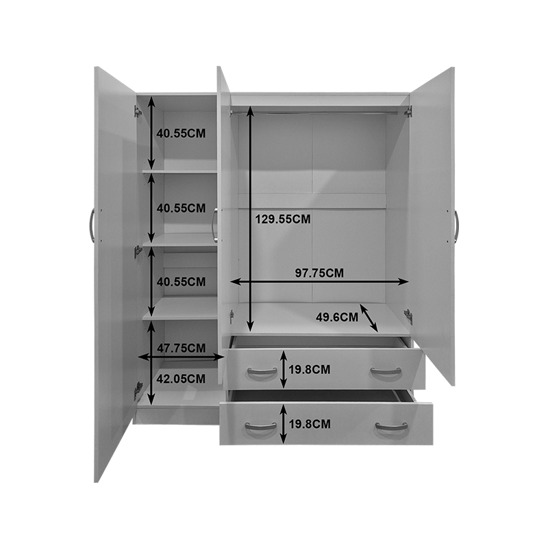 Трикрилен гардероб с таванско помещение Alvia венге 150x51x240см - Image 6