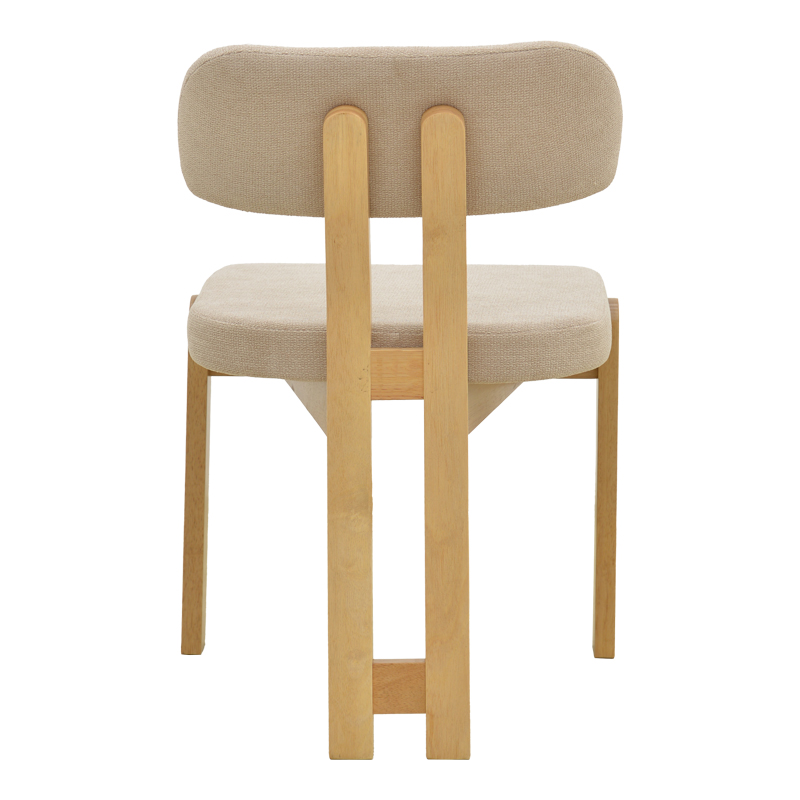 Стол Genoa sonoma каучуково дърво и бежов плат 50x43x82см - Image 5
