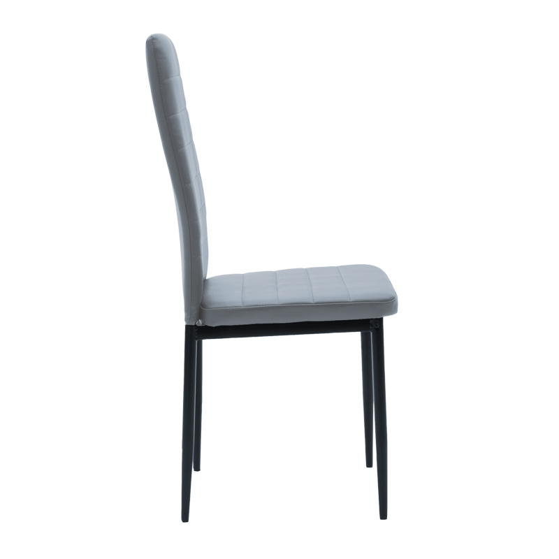 Стол Parker антрацит PU с черен метален крак 41x48x96см - Image 3