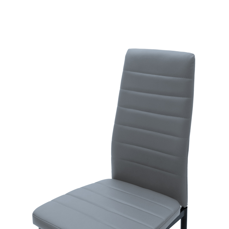 Стол Parker антрацит PU с черен метален крак 41x48x96см - Image 5