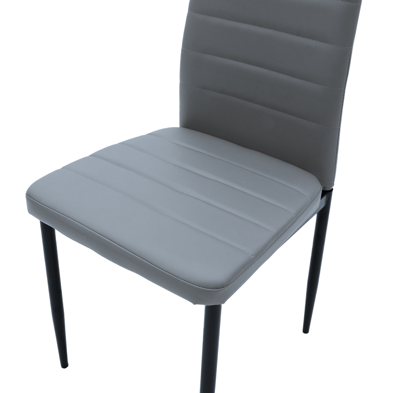 Стол Parker антрацит PU с черен метален крак 41x48x96см - Image 6