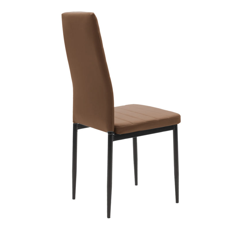 Стол Parker cappuccino PU с метален черен крак 41x48x96см - Image 2