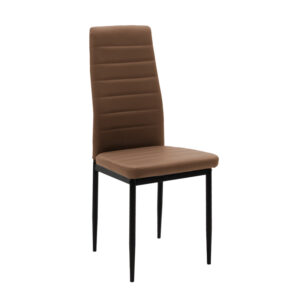 Стол Parker cappuccino PU с метален черен крак 41x48x96см