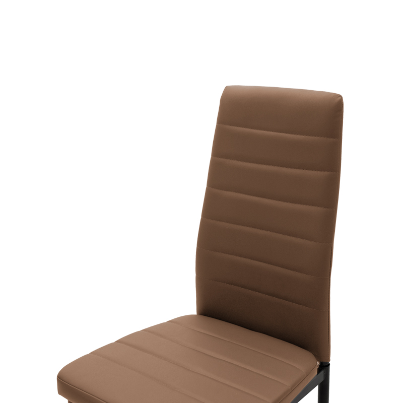 Стол Parker cappuccino PU с метален черен крак 41x48x96см - Image 5