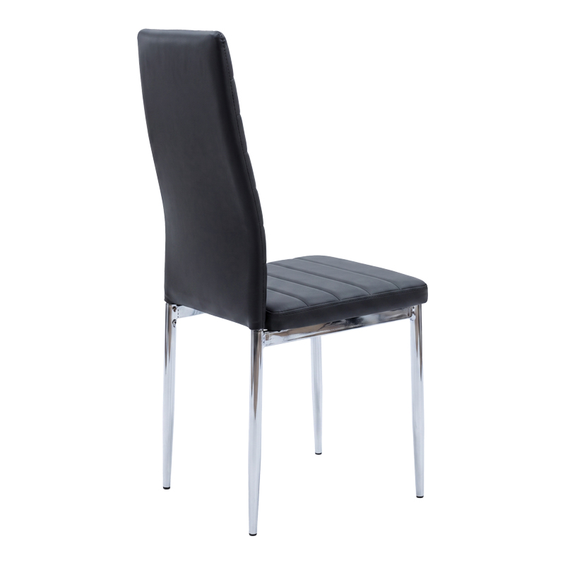 Стол Parker черен PU с хромиран крак 41x48x96см - Image 3