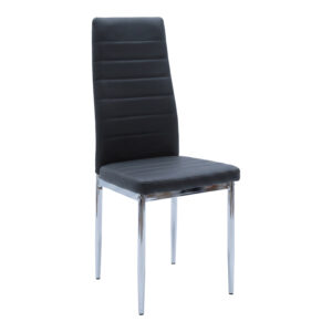 Стол Parker черен PU с хромиран крак 41x48x96см