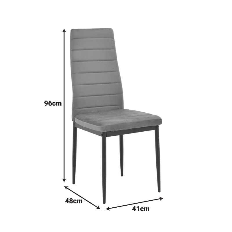 Стол Parker черен PU с хромиран крак 41x48x96см - Image 6