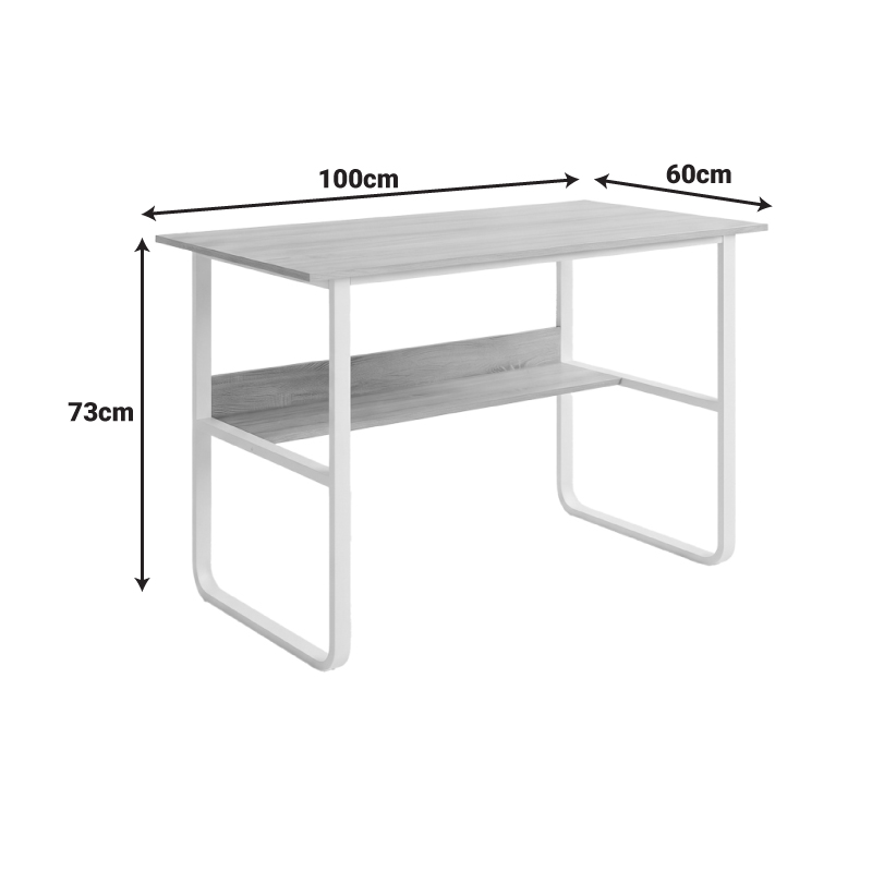 Работно бюро Kela от MDF в дъбов цвят с бял метал 100x60x73см - Image 5