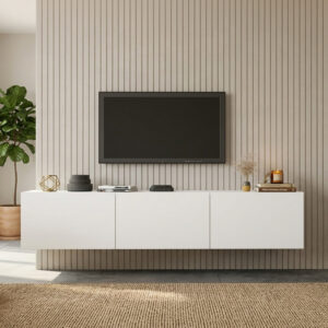 Стенен ТВ шкаф Felita бял 150x31.4x30см