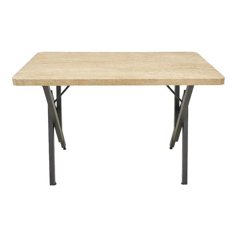 Маса Vertex с травертинова визия и черен метал 110x70x72см - Image 2