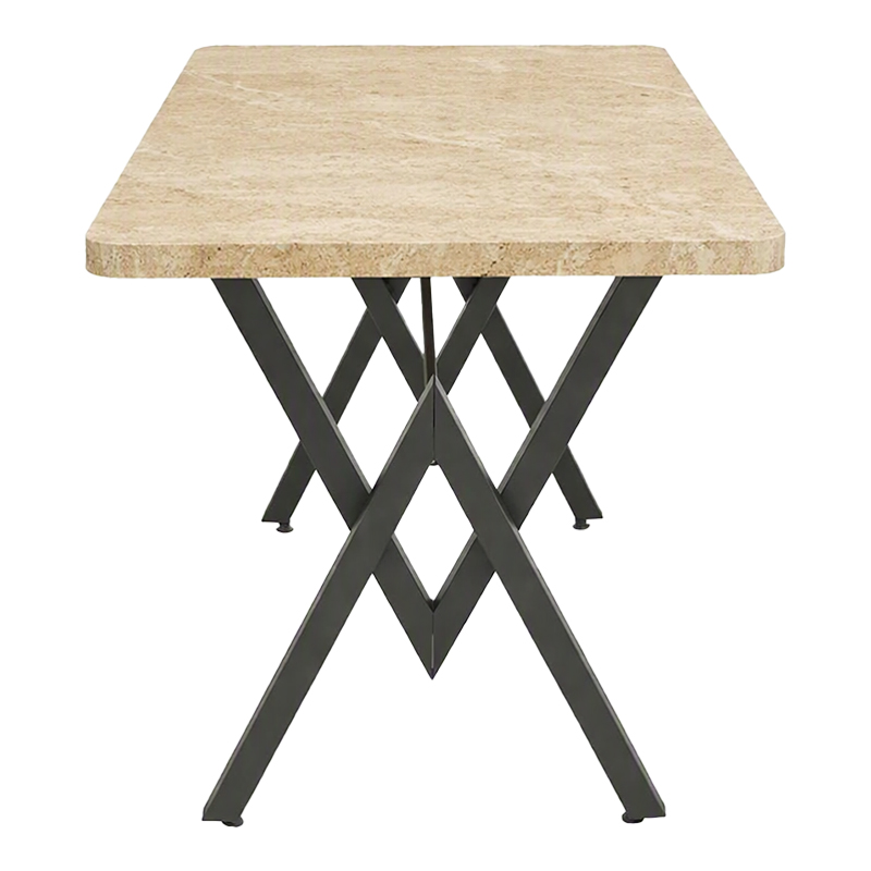 Маса Vertex с травертинова визия и черен метал 110x70x72см - Image 3