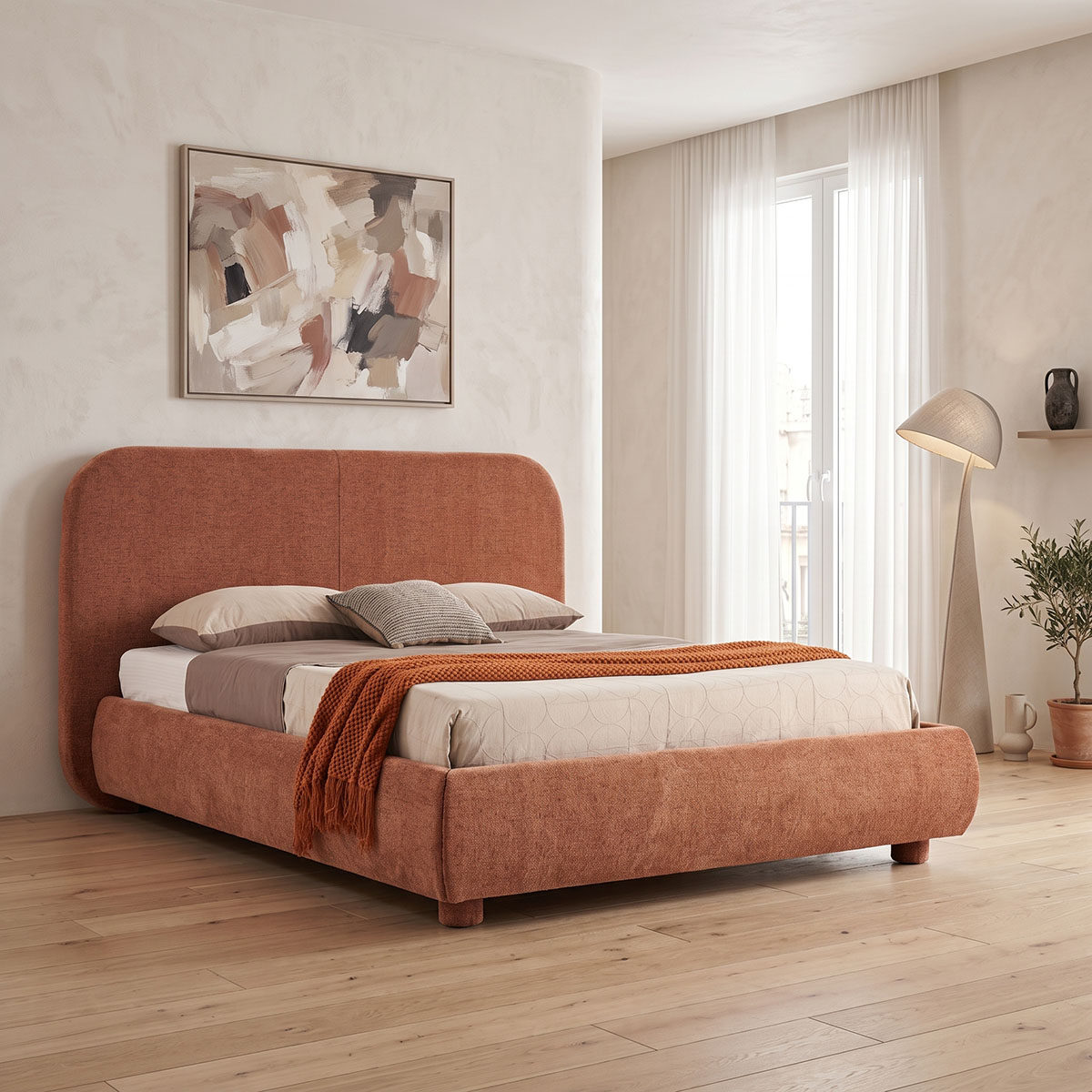Легло Salena с теракота и плат 160x200 см