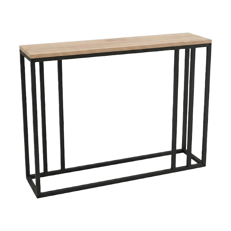 Конзола Cansbia дъб с черен метал 100x25x75см - Image 2