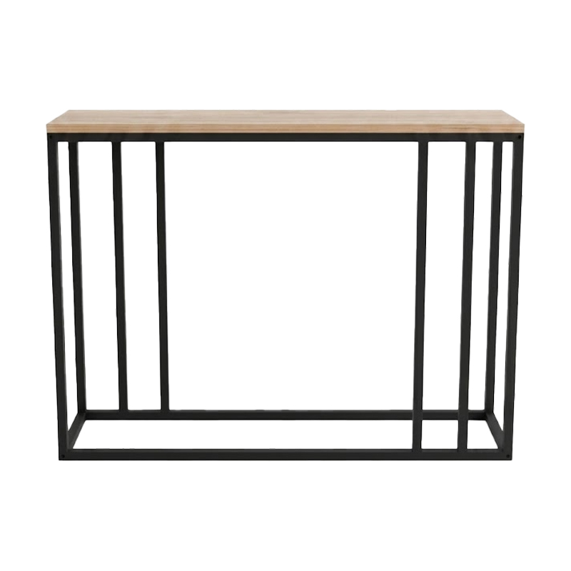 Конзола Cansbia дъб с черен метал 100x25x75см - Image 3