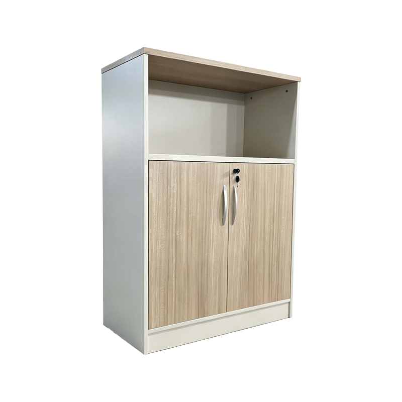 Greco нисък професионален офис шкаф в дъбово-бежов нюанс 80x40x120см
