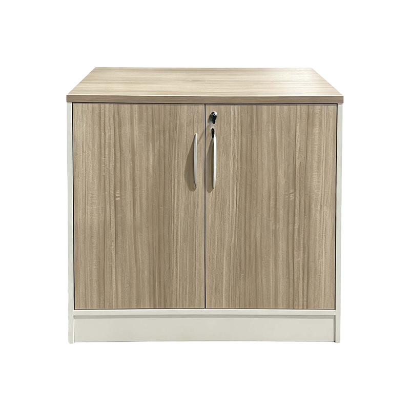Нисък професионален офис шкаф Armadi в дъбово-бежов цвят 80x40x80см - Image 2