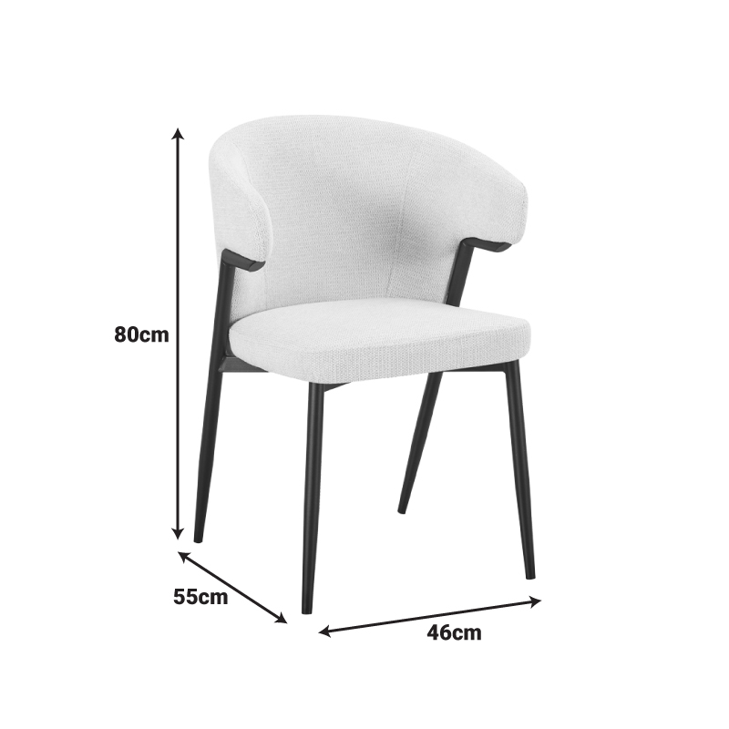 Стол Folegio цвят слонова кост, плат с метален крак в естествен цвят 46x55x80см - Image 5